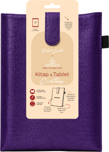 Yeni Nesil Kitap ve Tablet Çantası - Özel Deri Dokulu (MOR)