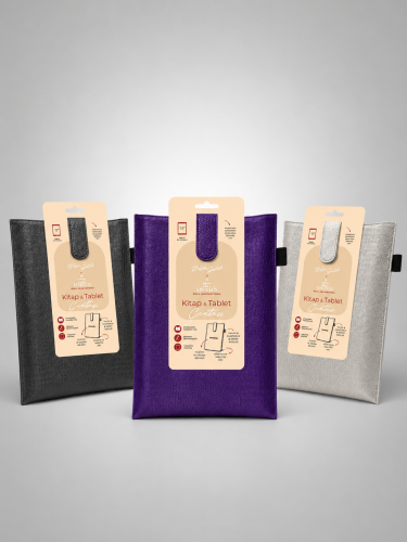 Yeni Nesil Kitap ve Tablet Çantası - Özel Deri Dokulu (ANTRASİT)